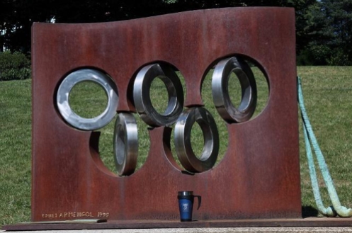 Mug Shot Olympic Ring Scupture